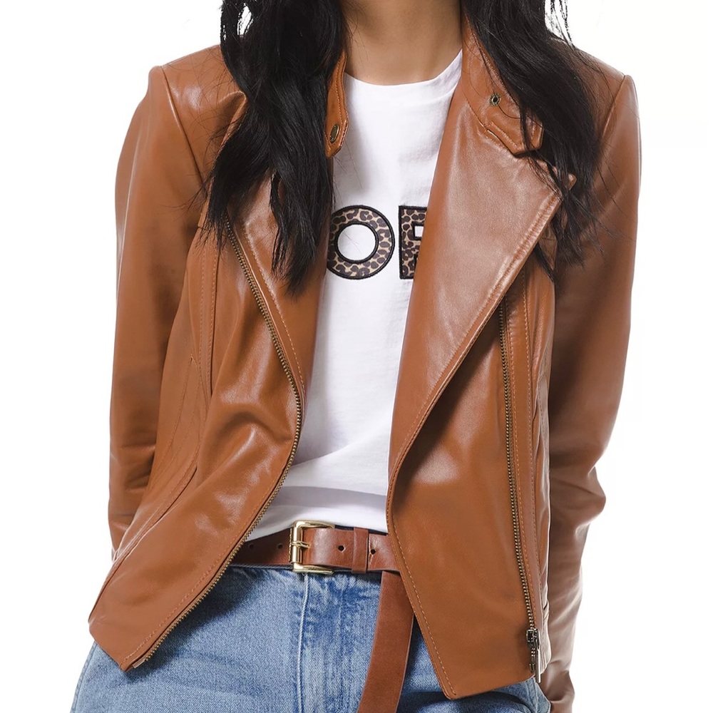 Brand new Michael Kors Brown Leather Jacket